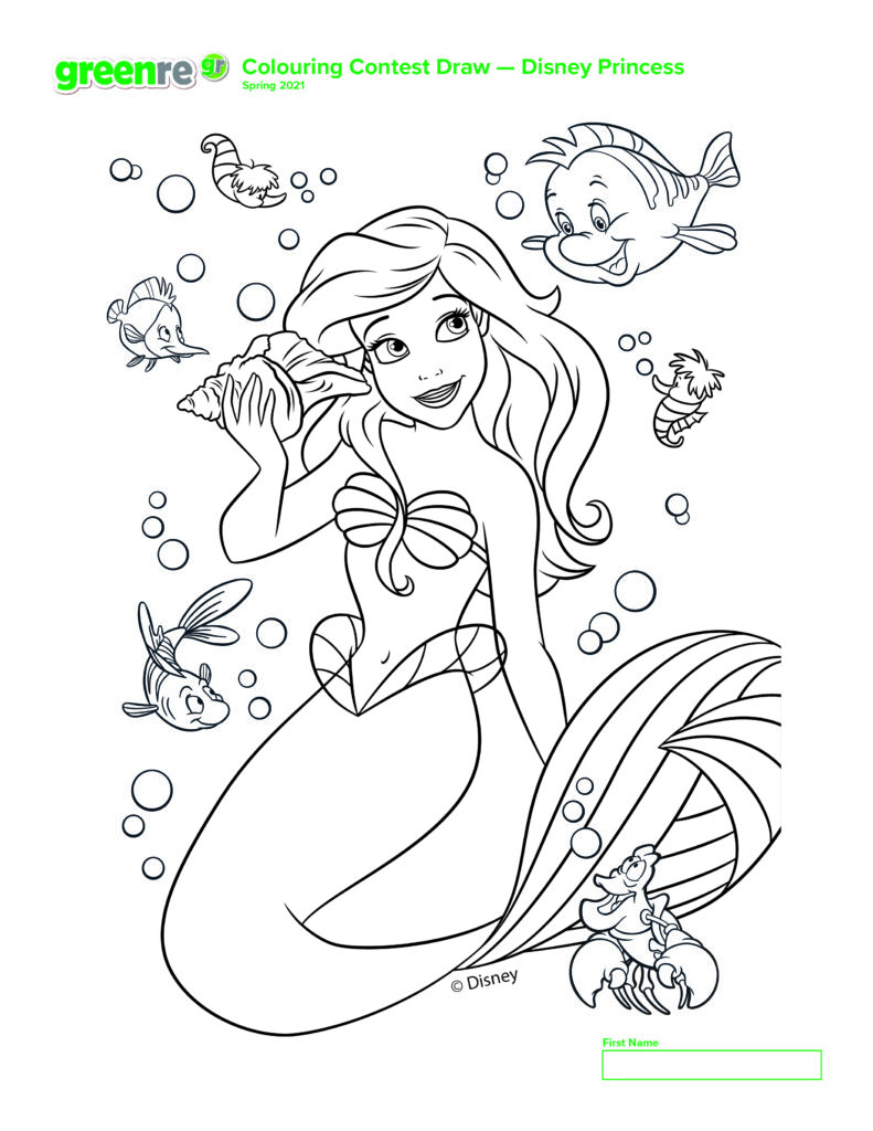 Image of Disney Princess colouring page